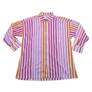 NWT Beach Riot pink and orange striped shirt